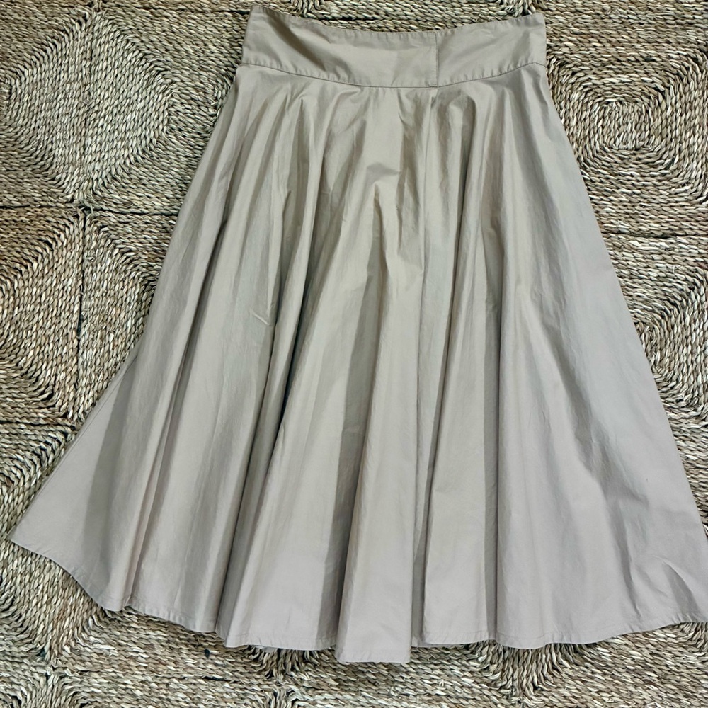 NUDE  made in Italy 48/10/12 khaki Pleated Midi Skirt